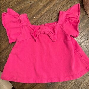 Janie and Jack Bright Pink Ruffle Sleeve Blouse